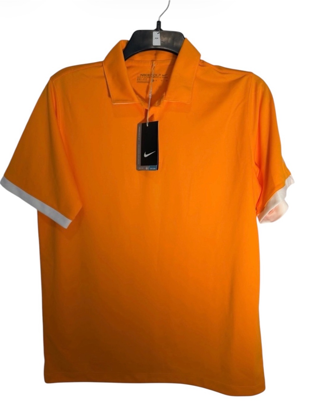 Nike Youth Boys Orange Polo with White Trim - Dri Fit